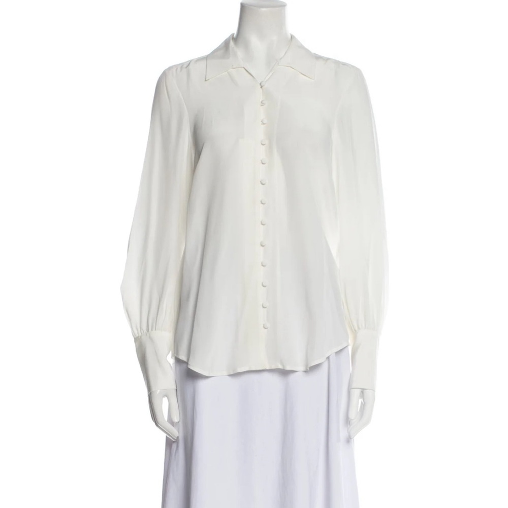 L'AGENCE Silk Long Sleeve Button-Up Top sz XS